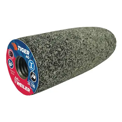 Weiler 68307 Type 16 Round Tip Grinding Cone 1-1/2 in Dia 24 Grit 5/8 in to 11 Arbor Aluminum Oxide