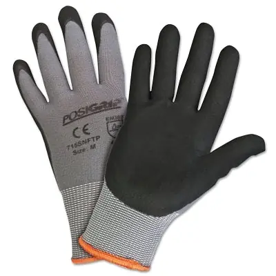 Pip 715SNFTP/XL Gray 15 Gauge Nylon Shell With Black Microfoam Nitrile Palm Dip Knit Wrist 12PK