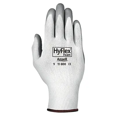 Ansell 103333 11-800 Nitrile Foam Palm Coated Gloves Size 9 Gray/White
