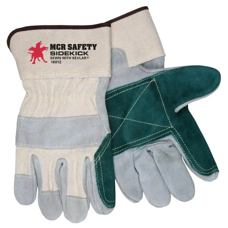 SK0381088-US20260702-105043-0 MCR Safety 16012XL SideKick Double Palm XL Leather Work Gloves - Image 1