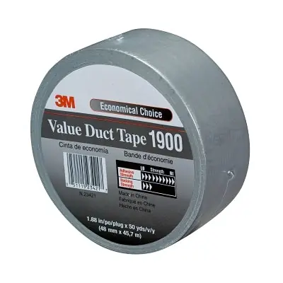 3M 7000049202 Value Duct Tapes 1900 Silver 1.88 in x 50 yd