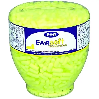 SK0381146-US20260702-105043-0 3M 7000002305 E-A-R One Touch Earplug Dispensers Yellow Uncorded 500 Pack - Image 1