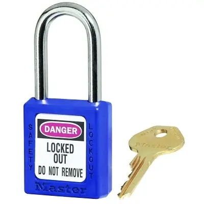 SK0381149-US20260702-105043-0 Master Lock 410BLU Blue Zenex Thermoplastic Safety Padlock - Image 1