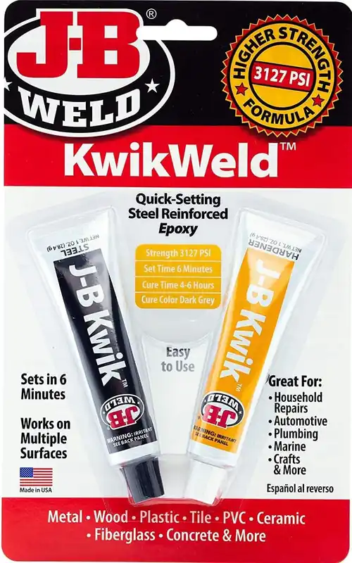 J-B Weld 8276 KwikWeld Quick Setting Steel Reinforced Epoxy - Dark Grey - 2 oz