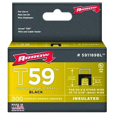 Arrow Fastener 591189BL T59 Type Staples 5/16 in L x 5/16 in W Replacement MPN