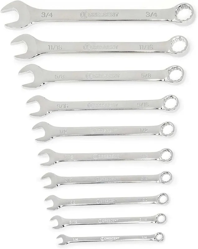 Crescent CCWS2-05 10 Pc. 12 Point SAE Combination Wrench Set