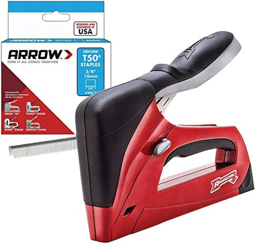 SK0382134-US20260702-105043-0 Arrow Fastener T50RED Pro Staple Gun Ergonomic Heavy-duty - Image 1