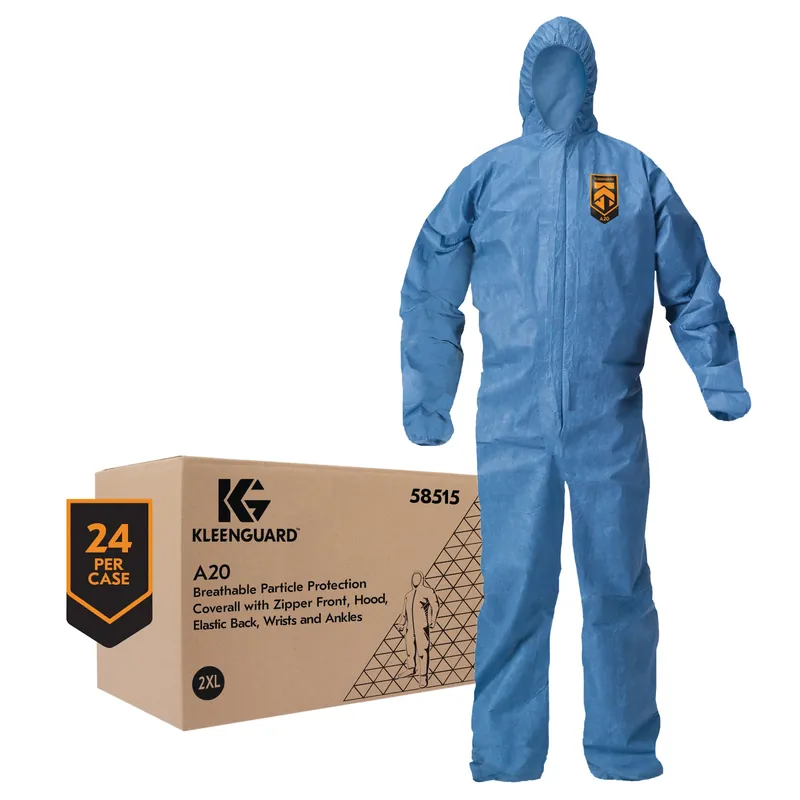 KleenGuard 58515 A20 Breathable Lightweight Disposable Coverall 2XL Blue