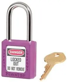 SK0382523-US20260702-105043-0 Master Lock 410PRP Purple Safety Lockout Padlock 1-1/2in Wide Thermoplastic Body - Image 1