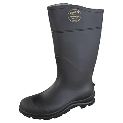 Servus 18821-080 CT Economy Knee Boots Steel Toe Size 8 16 in H PVC Black