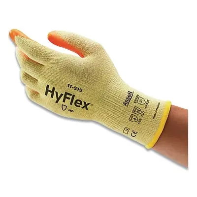 Ansell 111942 Hyflex 11-515 Cut Resistant Gloves Nitrile Coated Size 11 Orange/Yellow
