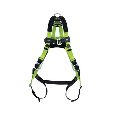 Honeywell H5ISP111021 H500 Industry Standard Full-Body Harness Back/Side D-Rings Small/Medium Mating Chest/Tongue Leg Buckles Shoulder Pads