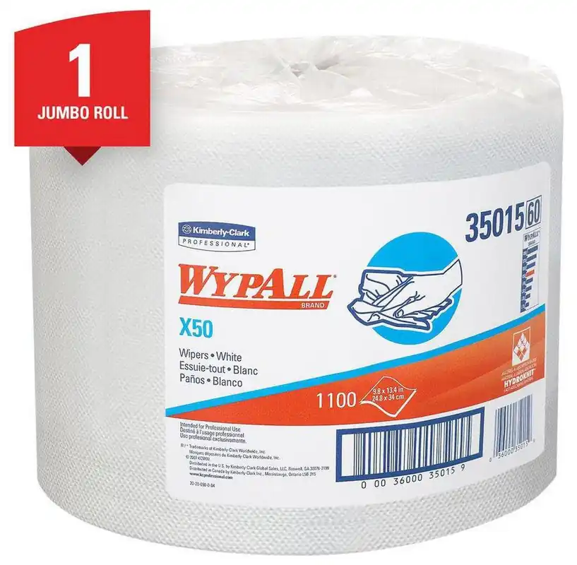 SK0383358-US20260702-105043-0 Wypall 35015 X50 13.4 x 9.8 in Jumbo Wipes Roll in White 1100 Sheets - Image 1