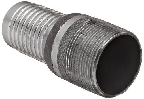 Dixon ST20 Unplated Steel Hose Fitting King Combination Nipple Threaded End with Knurled Wrench Grip 1-1/2-11-1/2 NPT Male x 1-1/2 Hose ID Barbed