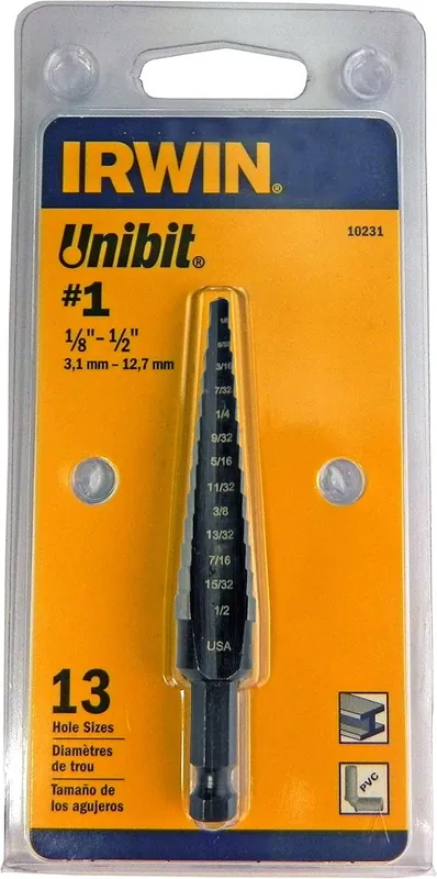 SK0384078-US20260702-105043-0 IRWIN 10231 Step Drill Bit 1/8-Inch to 1/2-Inch 1/4-Inch Shank - Image 1