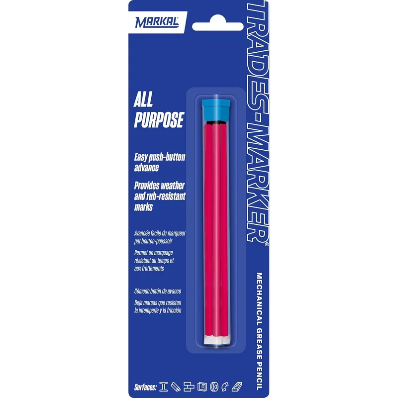 Markal 96045 Trades Marker Refill Pack 6 Refills Red