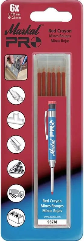 Markal 96274 Pro General-Purpose Refills 2.8Mm Diameter x 120Mm Length 6 Pcs