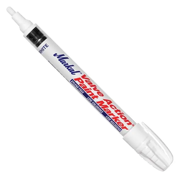 Markal 096820 Liquid Valve Action Paint Marker White 1/8 in
