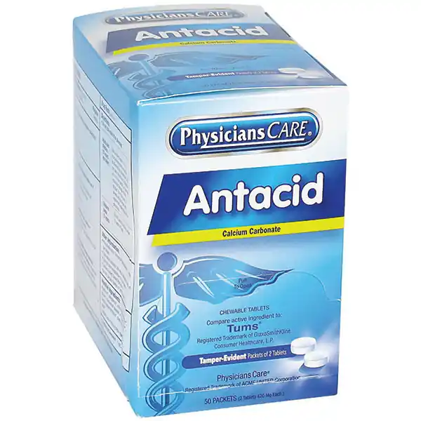 First Aid Only 90089 Antacid Tablets 420 mg 2 Pkg/50 Each