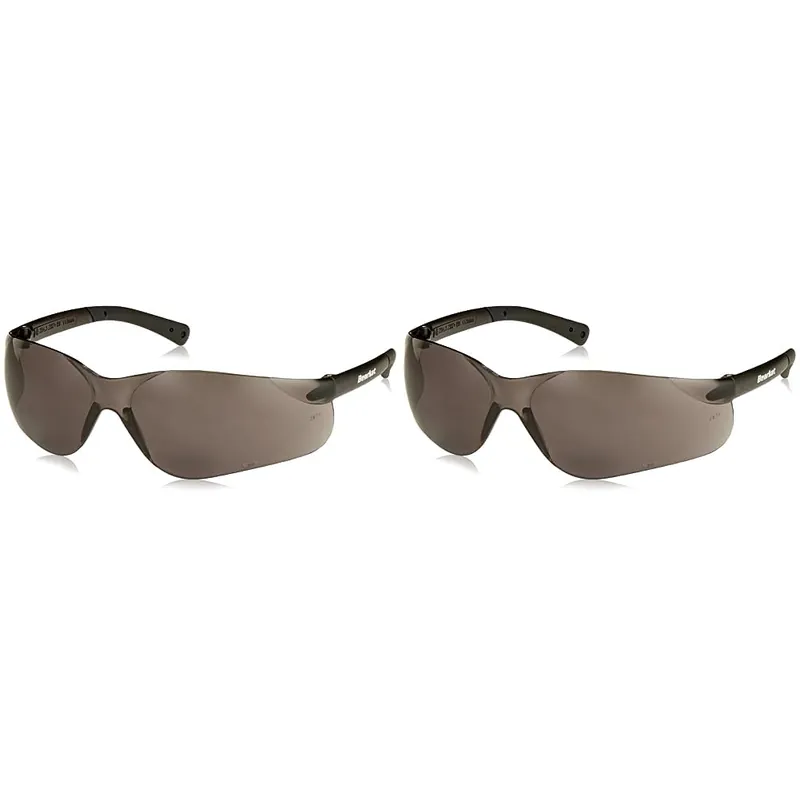 MCR Safety BKH25G BearKat Magnifier Polycarbonate 2.5 Diopter Gray Lens Safety Glasses with Non-Slip Hybrid Black Temple Sleeve (Pack of 2)