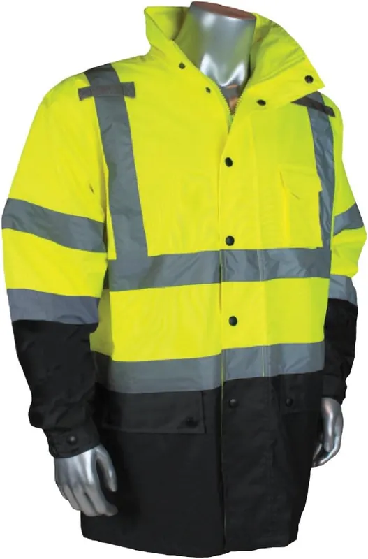 Radians RW30-3Z1Y-3X Industrial Safety Coated Rain Jacket 3X-Large Hi-Vis Green