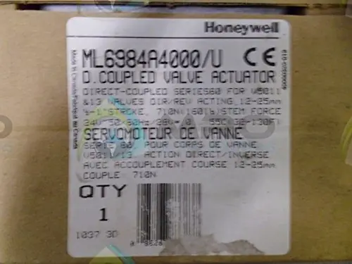 SK0385323-US20260702-105043-0 Honeywell ML6984A4000/U Non-Spring Return Direct-Coupled Valve Actuator 160 Lbf Force 3/5 Wire Operation 24Vac - Image 1