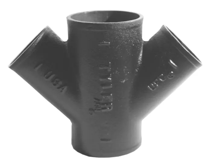 SK0386949-US20260702-105043-0 Tyler Pipe 008569 Cast Iron No-Hub Double Wye-Branch 4 x 4 x 2 inch - Image 1