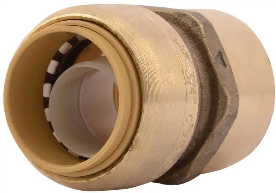SharkBite U088LF 3/4 x 3/4 Push-Fit x FPT Brass Straight Connector 200 PSI Lead-Free