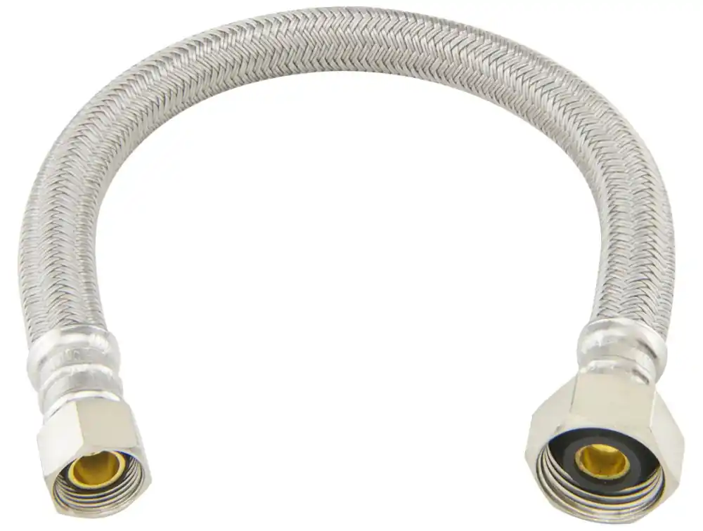 BrassCraft B1-16AF Speedi Plumb PLUS Faucet Water Connector 16 Inch 3/8 Inch Compression Inlet x 1/2 Inch Female Iron Pipe
