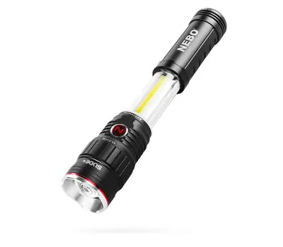 NEBO 6783 Slyde+ 400/40 Lumens Tactical LED Flashlight with Magnetic Base, Storm Gray