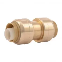 Sharkbite UR008 Push-To-Connect Ends, Straight Coupling, 1/2 Inch, Brass