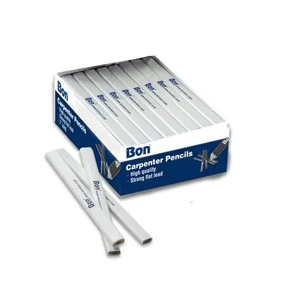 SK0389558-US20260702-105043-0 Bon 84-844 Carpenter Pencils White Casing Medium Red/Black Lead 72 Pkg - Image 1