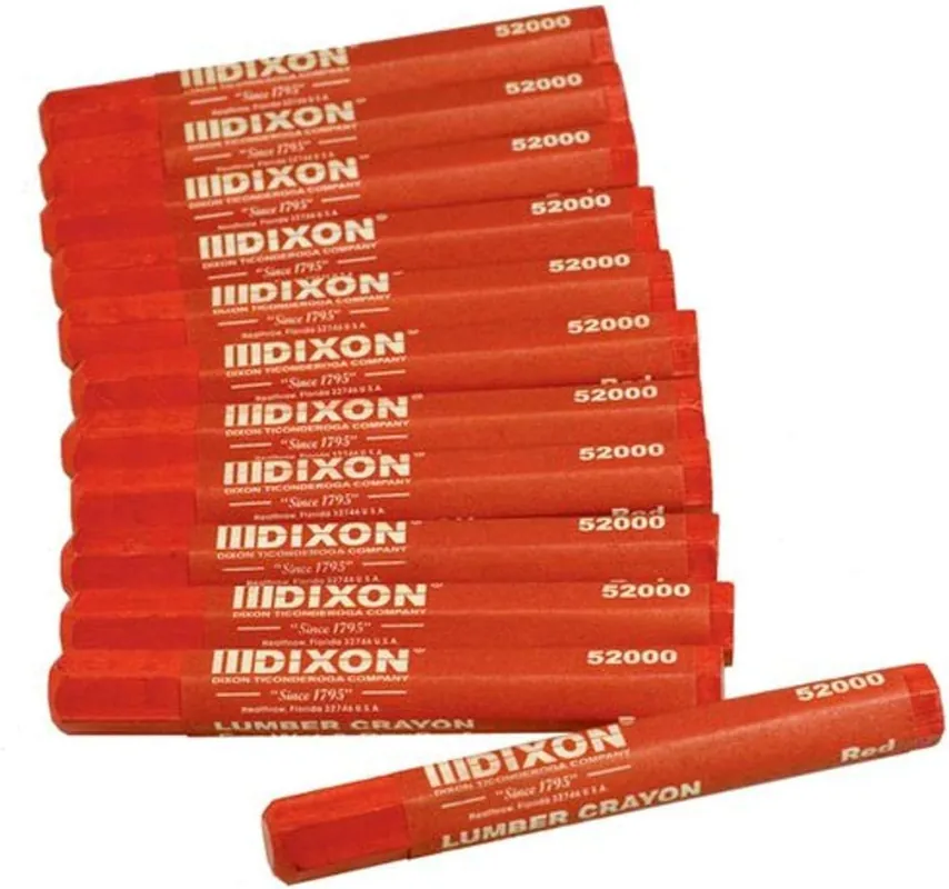 SK0390775-US20260702-105043-0 Dixon 14-493 Lumber Marking Crayons Red 12-Pack - Image 1