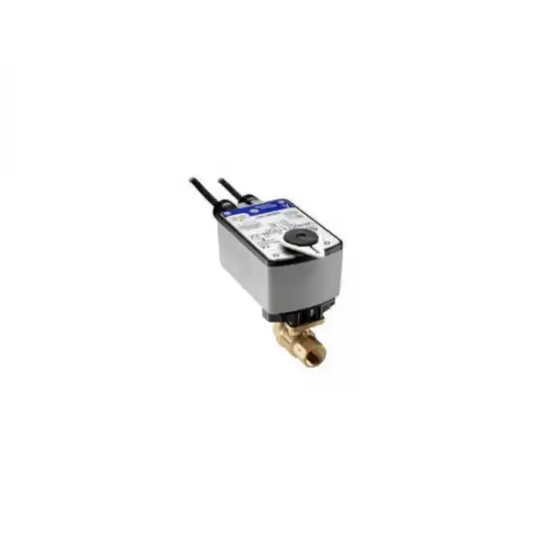 Johnson Controls VG1241BN+923AGA Model VG1241BN Two-Way Plated Brass Trim NPT End Connections Ball Valve with VA9203-AGA-2Z Spring-Return Open Without Switch Electric Actuator