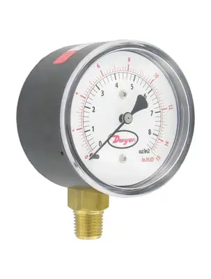 Dwyer LPG3-D8122N Low Pressure Gauge 0-15 inches wc
