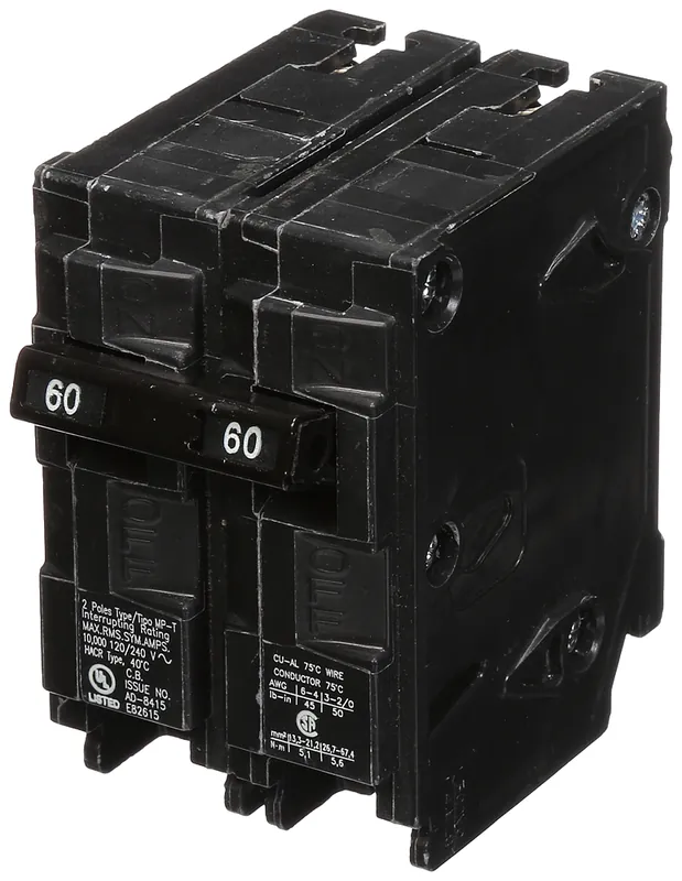 Siemens Q260 QP/MP Circuit Breaker, 120/240 VAC, 60 Amp, 10 kAIC, 2 Poles