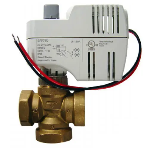 KMC CONTROLS VEZ-4403AMBM 3/4 Inch Three-Way Globe Zone Control Valve with 2-Position Actuator 24 VAC